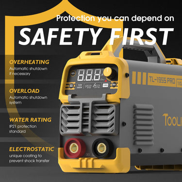 195A Stick Welder TOOLIOM - 110/220V Dual Voltage Lift TIG Welder LCD Display IGBT Inverter with Hot Start/Arc Force Adjustable and VRD Optional Welding Machine, fits 5/32inch Welding Rods